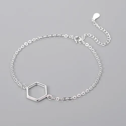 Personality New Art 925 Sterling Silver Jewelry Female hexagon High-quality Popular Bracelet