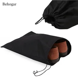 Behogar 5PCS Shoes Dust Proof Storage Bag Travel Sports Shoes Canvas Sandals Drawstring Organizer Pouch Protector