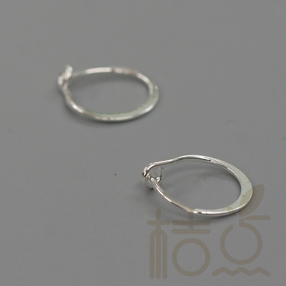 DIY 용품-황동 귀걸이 와이어 - 귀걸이 고리 - 망치질 처리 - 13.2x11.4mm (3981C)
