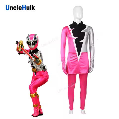 Kishiryu Sentai Ryusoulger Pink Solider Asuna Cosplay Costume - with Gloves | UncleHulk