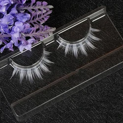 White Color Natual Long Fluffy Soft Wispies False Color Eyelashes Natural Fake Snow Colored Lashes Cosplay Halloween Makeup