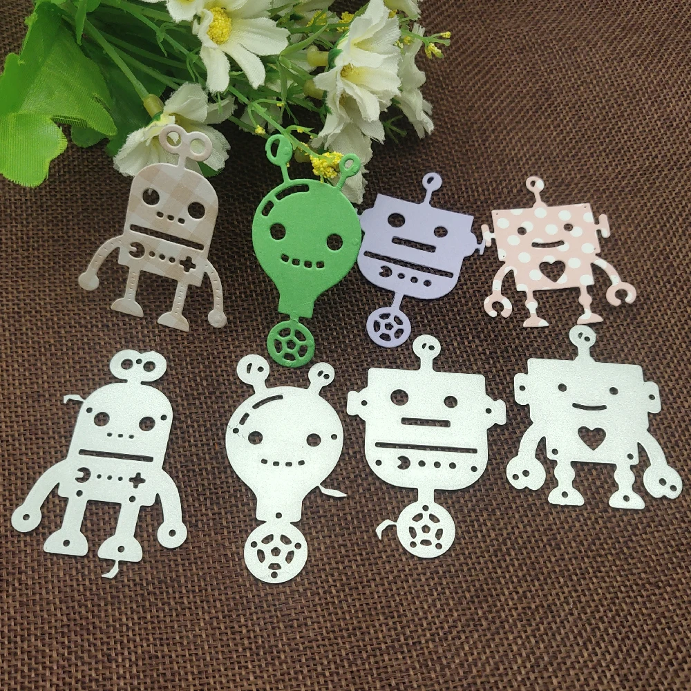 Robot combination Shaker Metal Cutting Dies Stencils For DIY Scrapbooking Decorative Embossing Handcraft Die Cutting Template