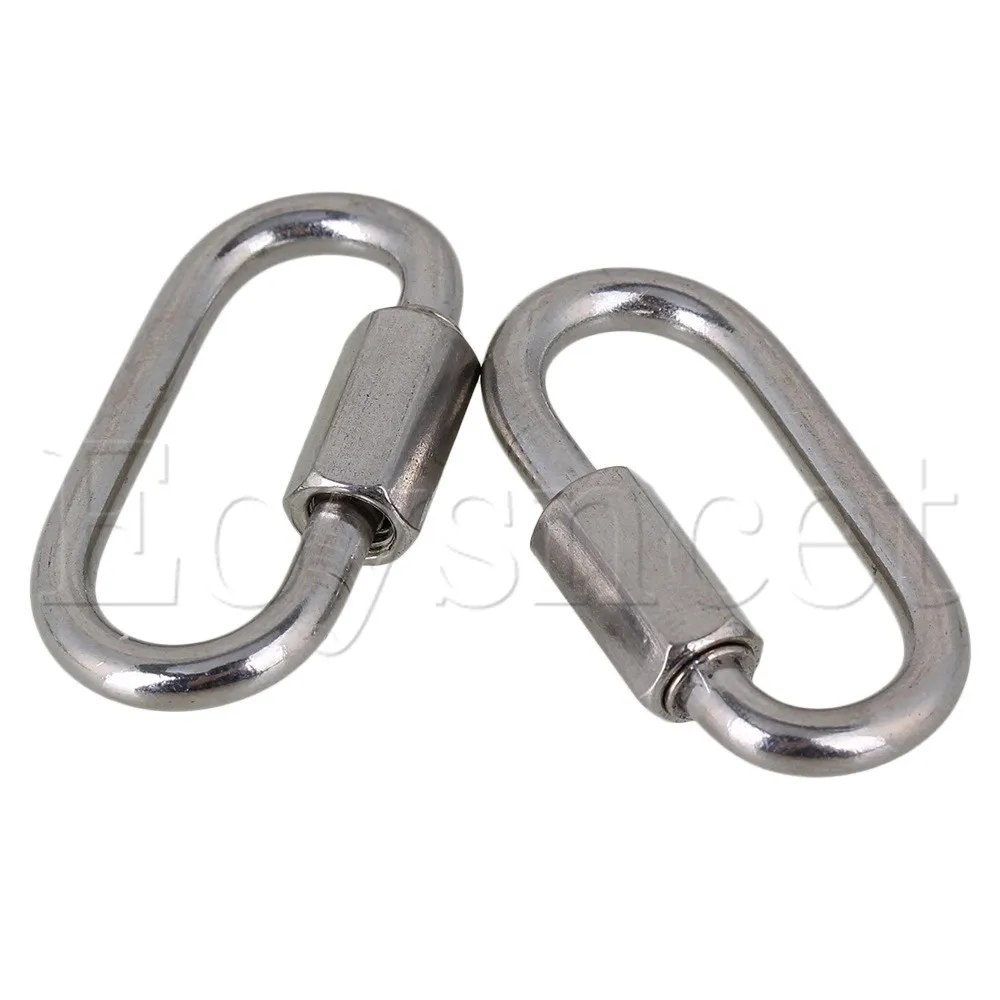 5pcs Silver 304 Stainless Steel M3.5 Link Chain Carabiner for Quick Fastening