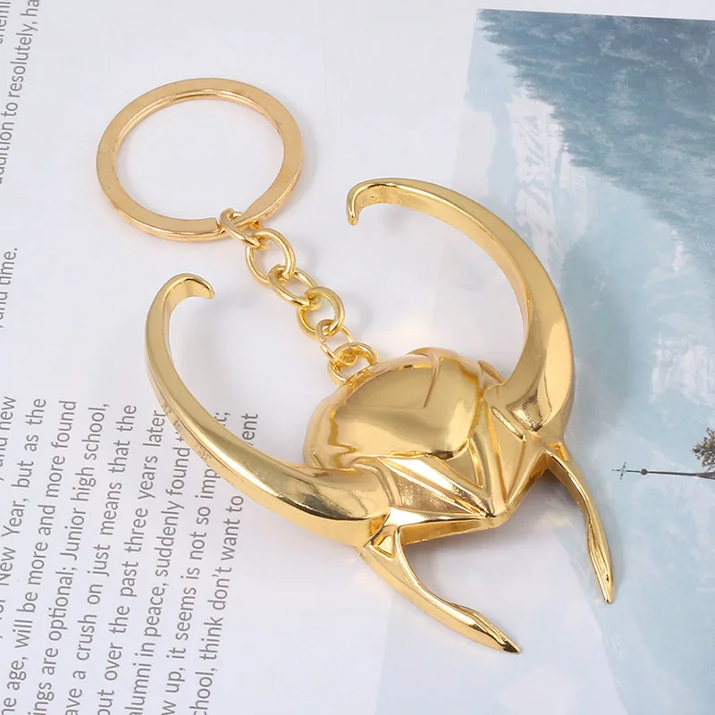 Movie Thor 3 Ragnarok Loki Laufeyson Key Chain Pendant Cosplay Accessories Gold Metal Keychain Keyring Prop