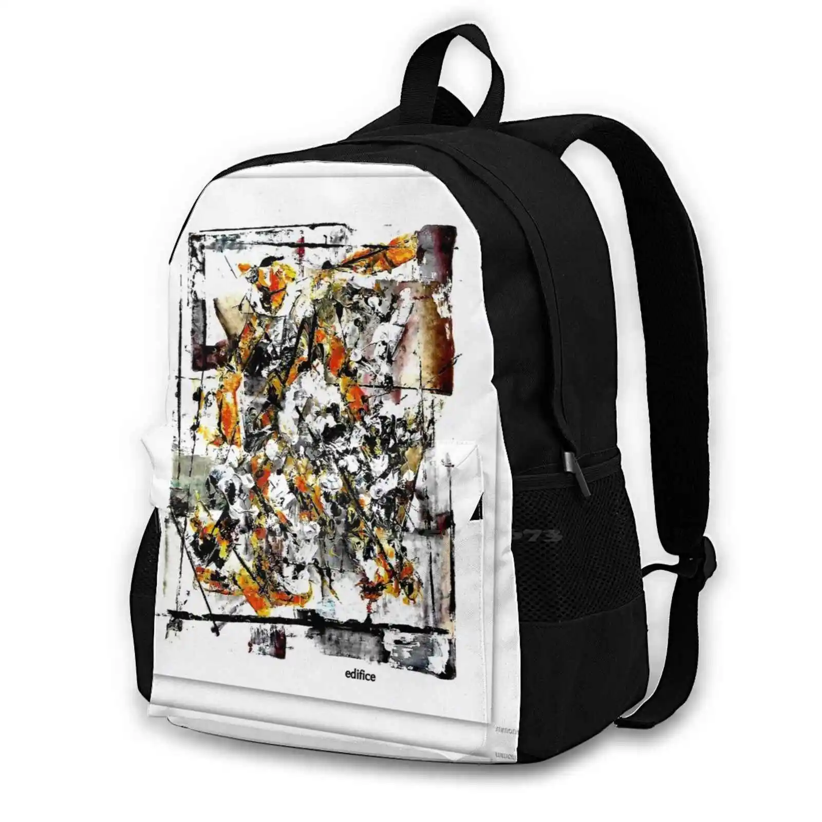 Bag Backpack For Men Women Girls Teenage Black Abstract Watercolor Montalbano M Montalbano