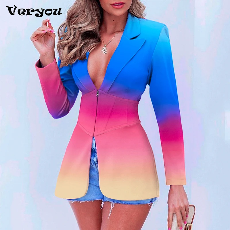 

Spring Autumn Jackets For Women 2021 Fashion Coat Ladies Cardigan Casual Long Sleeve Coat Office Lady Colorful Jacket Female Top
