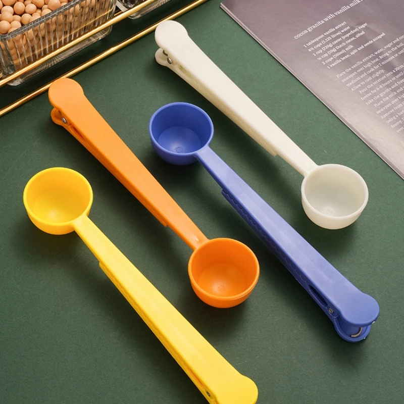 Plastic Coffee Scoop With Clip Coffee Tea Measuring Scoop Cup Ground Coffee Measuring Scoop Spoon Coffee Tea Tools Accessories