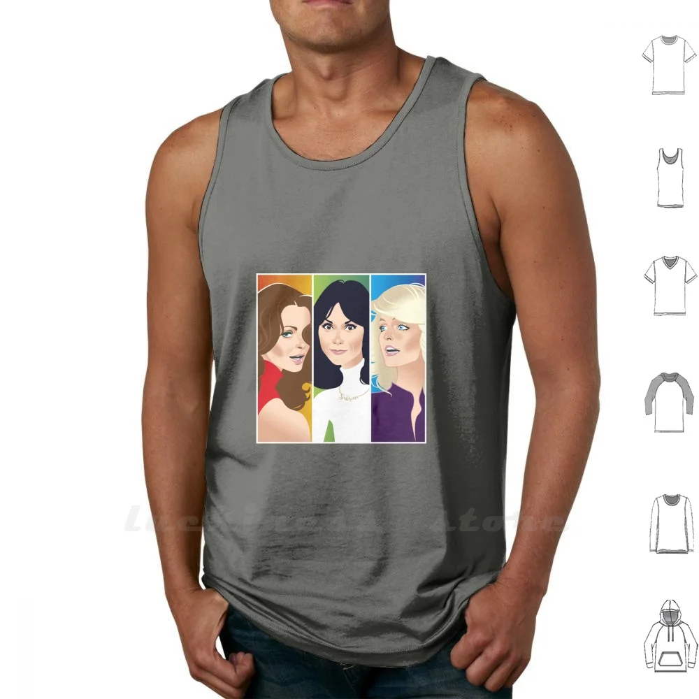 My Angels Vest Tank Top Cotton Sleeveless Farrah Fawcett Kate Jackson Jaclyn Smith Jill Munro Sabrina Duncan Garrett Charlies