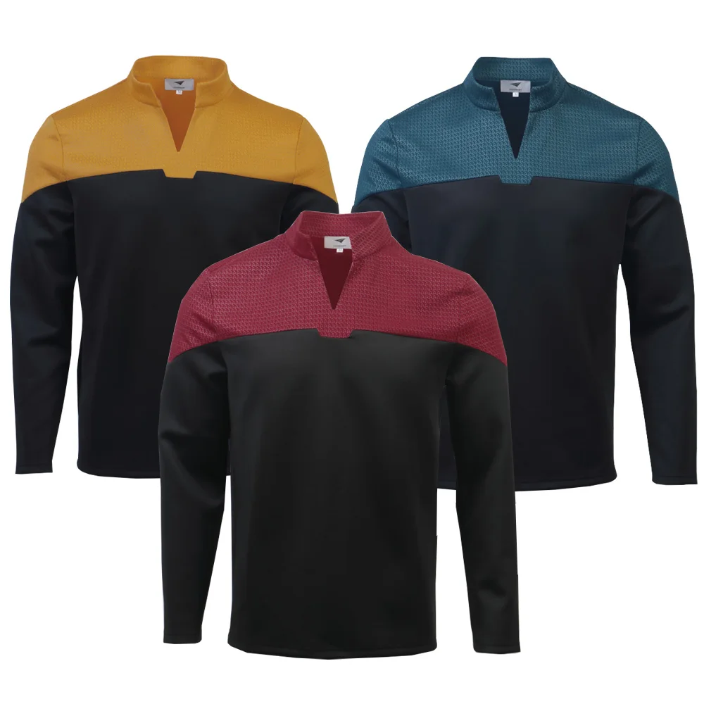 

Cosplay Admiral JL Red Picard Uniform Startfleet Blue Top Shirts Costumes Man Yellow Top Jacket Halloween Party Prop