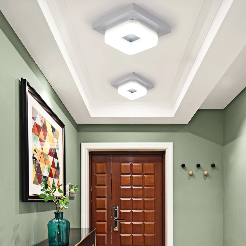 Modern Flush Mount Ceiling Light Hallway Porch Balcony Lamp Interior Lighting Surface Mounted Square LED Ceiling Lights