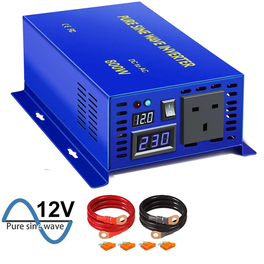 New XYZ INVT 800w Power Solar Inverter 12v 24v DC TO AC 110V 120V 220v Off-grid System Car Battery Use Pure Sine Wave Inverter