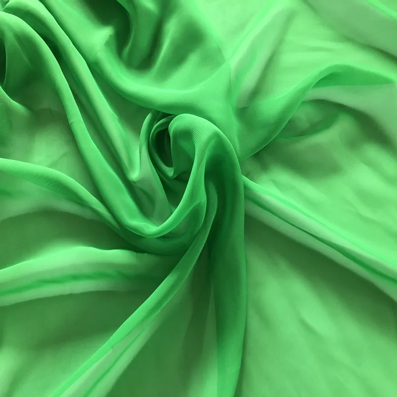 1Meter 75D Chiffon Fabric Sewing For Lining Cloth Polyester Material Georgette Fabrics Wedding Dress Decoration Diy Blue Green