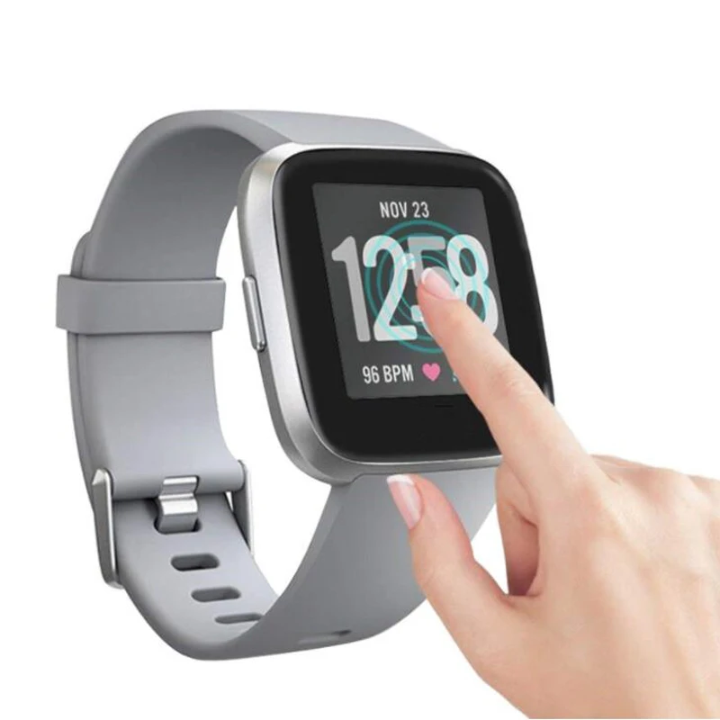 Película de proteção 3d curvada com cobertura total, macio e claro para fitbit versa 2 watch versa2 (não é de vidro)
