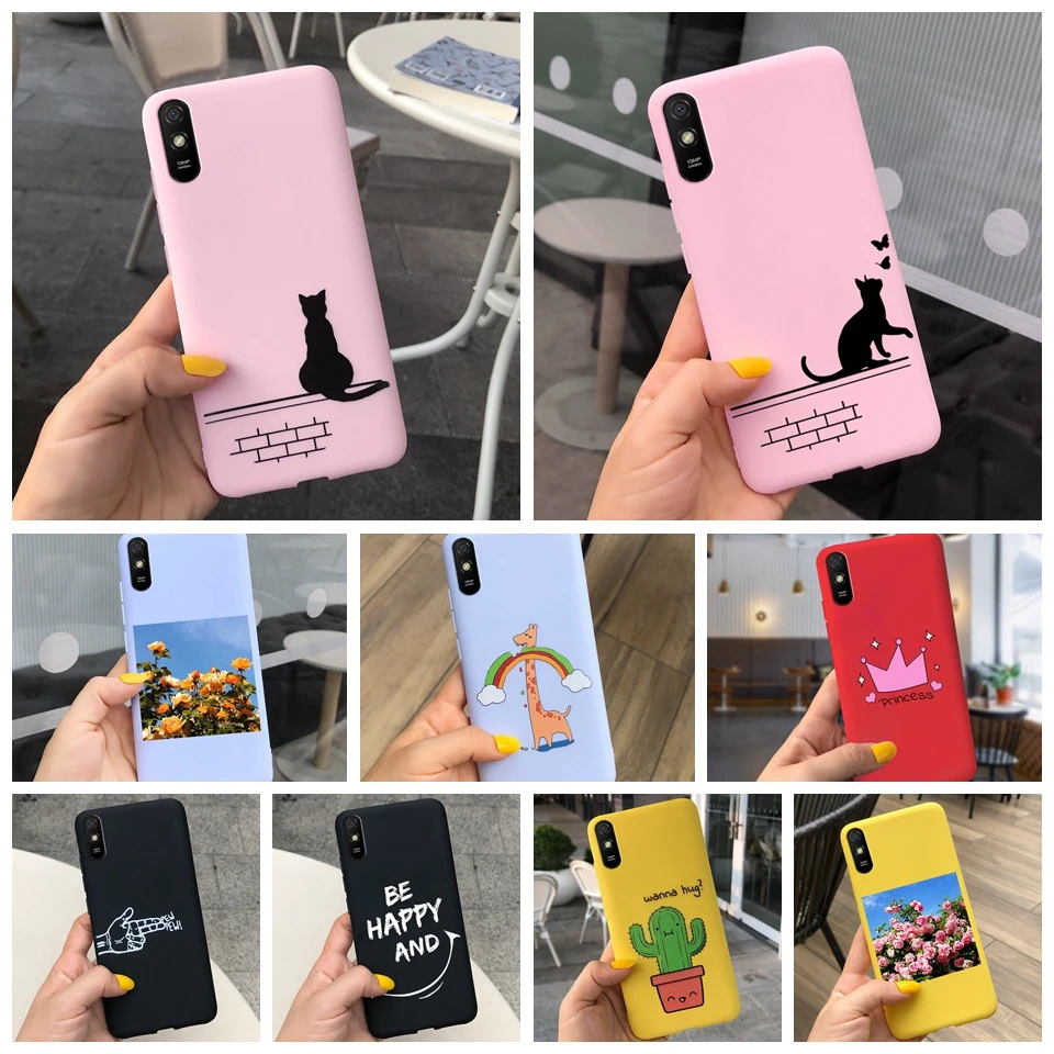 Cute Animal Flowers Soft Phone Case For Xiaomi Redmi 9A Redmi9a Bumper Case Fundas Coque For Redmi 9a Redmi9A Back Cover 6.53