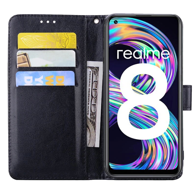 Case For Realme 8 RMX3085 Cover Phone Protective Shell Funda Realme8 Case Flip Wallet Stand Leather Book Etui Hoesje Coque Bag