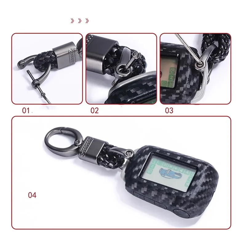 Carbon Fiber Silicone Car Key Case For StarLine A62 A92 V62 MOTO V63 A94 A64 T94 Two Way Car Alarm LCD Remote Control Cover Bag