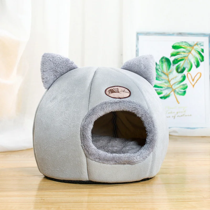 겨울 고양이 침대의 새로운 깊은 수면 편안함 작은 매트 바구니 작은 개집 제품 애완 동물 텐트 아늑한 동굴 둥지 실내 카마 가토