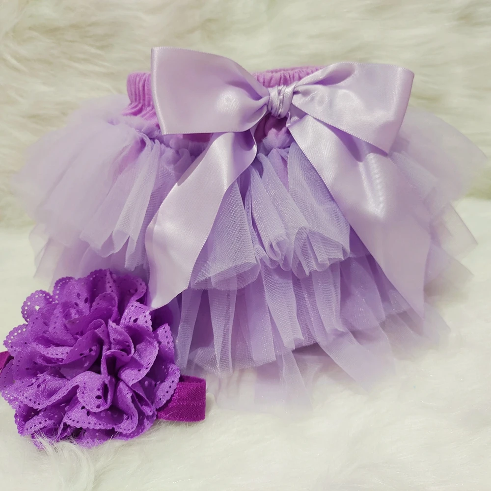 Baby Girls Tulle Tutu Bloomers Infant Newborn Diapers Cover 2pcs Short Skirts+Headband Set Girls Skirts Rainbow Baby Skirt