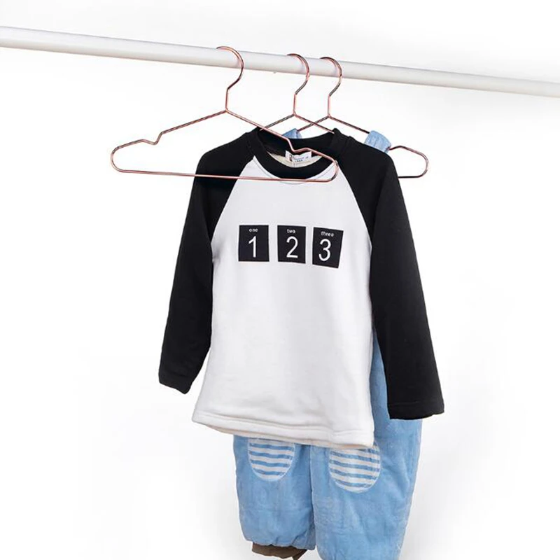 Hangerlink 32cm Children Rose Gold Metal Clothes Shirts Hanger with Notches, Cute Small Strong Coats Hanger for Kids(20 pcs/Lot)
