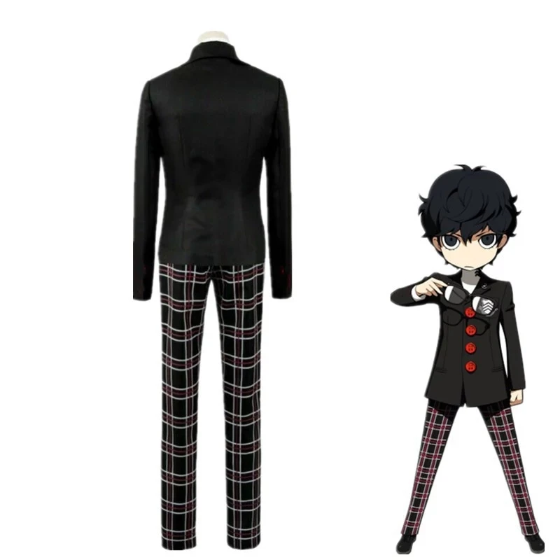 Game Persona 5 Akira Kurusu Cosplay Costume P5 Ren Amamiya Full Set School Uniform Mens Suits Halloween Unisex Blazer Outfit