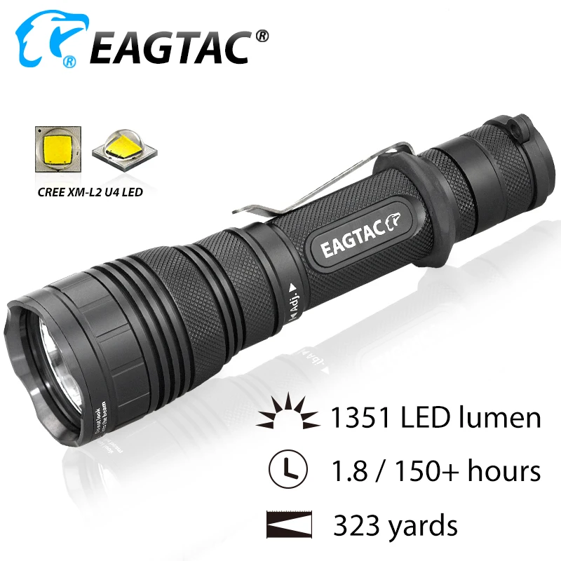 EAGTAC G25C2 SFT40 Tactical LED Flashlight Gun Mount Hunting Color Filter Extender Tube Programmable Outputs