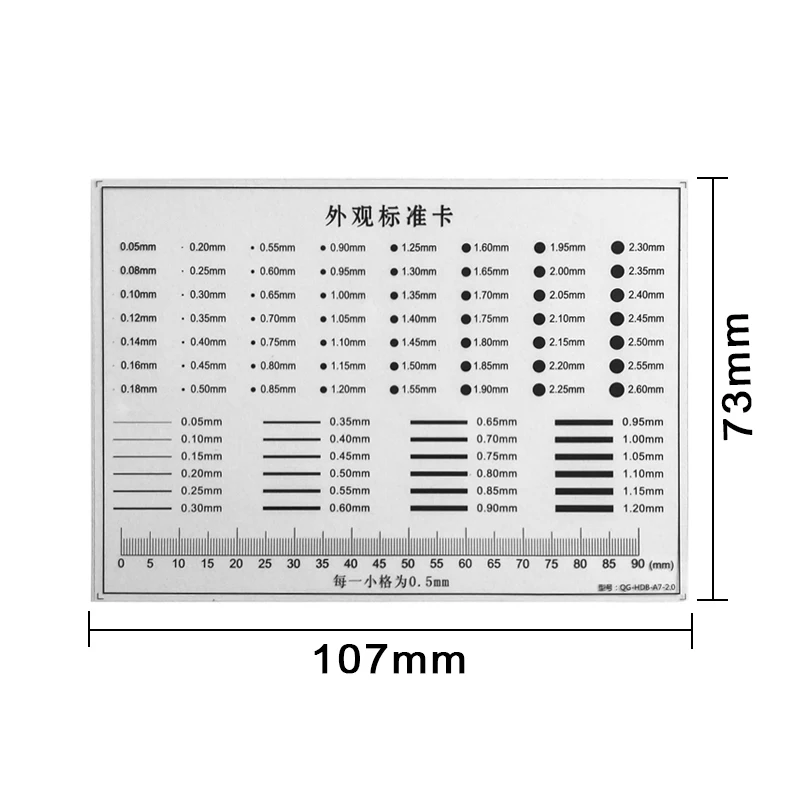 Appearance Standard Card Gauge Point Gauge Transparent Film Stain Comparison Card Stain Crack Contrast PET Ruler Scales Dot Line