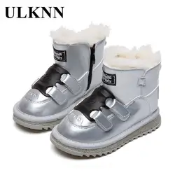 Kleinkinder Schneeschuhe Mädchen Winter Kinder Jungen Schuhe Leder Schuh wasserdicht Plüsch Sneaker 2-12y Teen Mode Stiefeletten