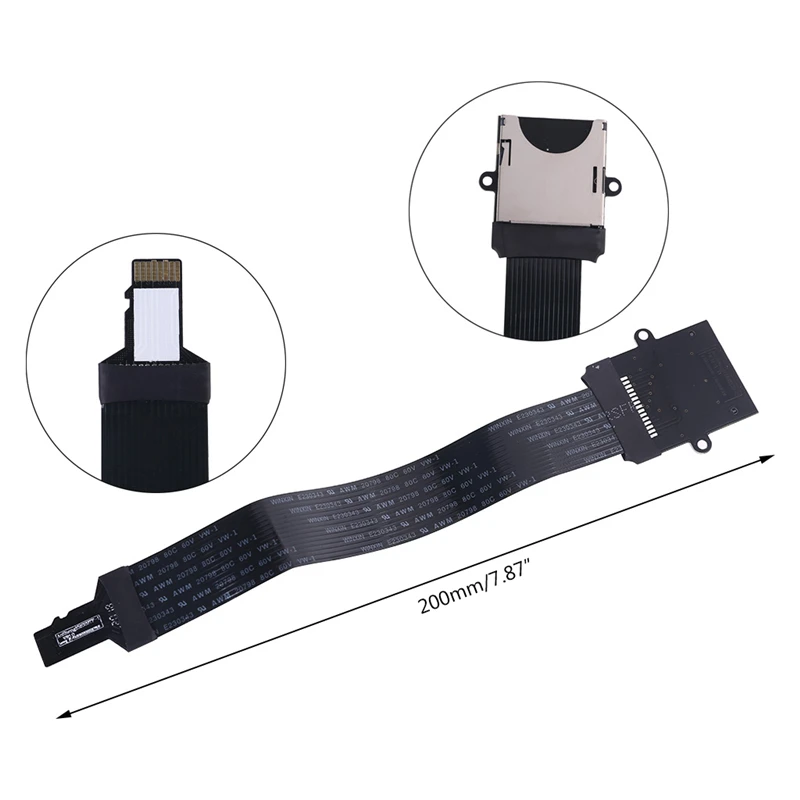 Karta SD kobieta do TF micro SD męski (SD do TF) elastyczny przedłużacz karty pamięci przedłużacz do przewodów Adapter czytnik przewód Linker 20/48cm