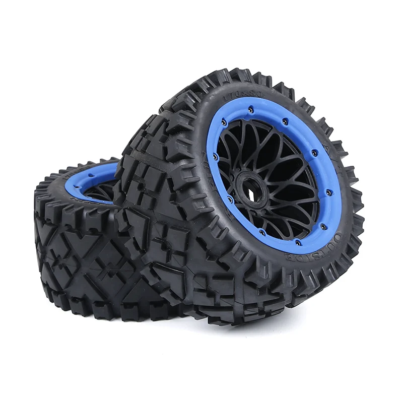 ROFUN Rc Car All-terrain Reticulated Wheel Hub Rear tire Assembly Fit for 1/5 HPI ROVAN KINGMOTOR BAJA 5B Ss Truck Parts