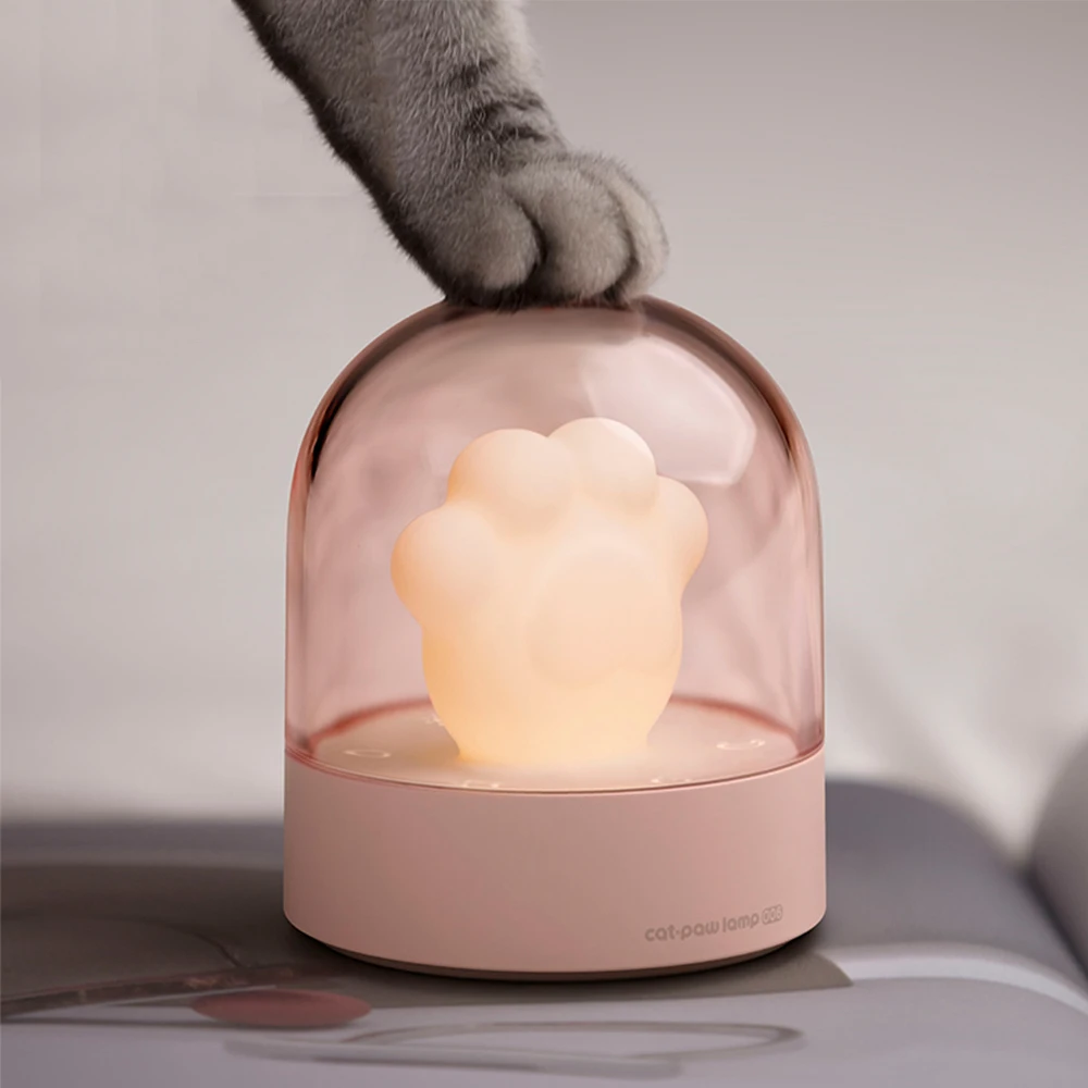 Rechargeable Music Desk Lamp Valentine's Day Birthday Gifts Cat Paw Night Lights Mini Portable Bedroom Bedside Sleep Table Lamps