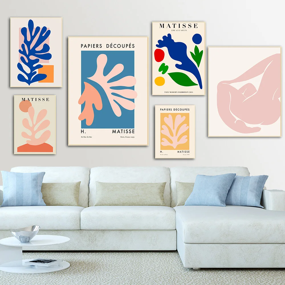 Exhibition Henri Matisse Retro Posters and Prints Abstract Wall Art Vintage Canvas Painting Pictures for Living Room Home Decor