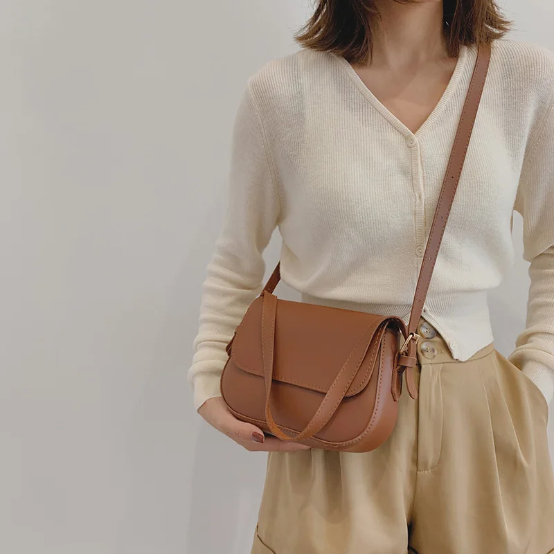 Vintage Small Underarm Bag Fashion Crossbody Bags for Women Solid Flap Shoulder Bag Designer Handbags and Purses Messenger Bags