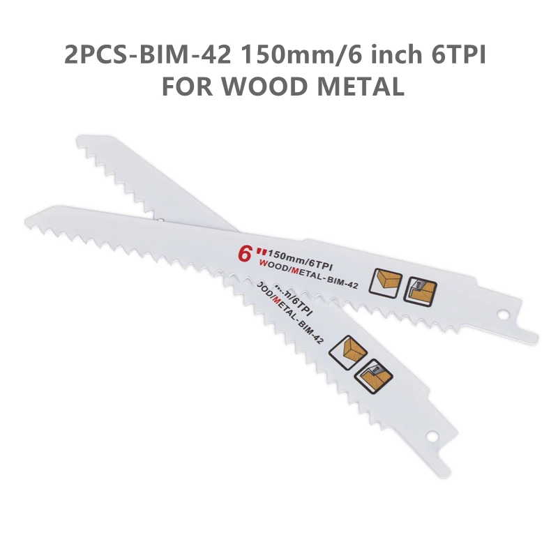 Versery 10PCS/Set 150mm/6 Inch HCS Bim Reciprocating Saw Blades Cutting Saber Saw For Wood With Nail Plastic Cast Iron PVC