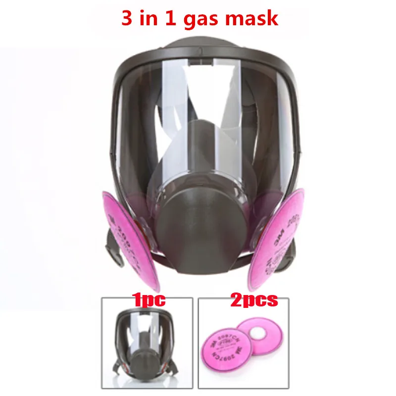 7 w 1 6800 farba maska gazowa maska gazowa szerokie pole czapka kominiarka respirator farba w sprayu maska silikonowa 6800