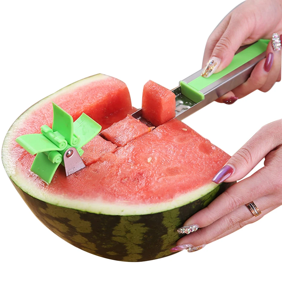 Watermelon Slicer Cutter Tongs Corer Fruit Melon Stainless Steel Tools NEW Watermelon Cut Refreshing Watermelon Cubes Kitchen