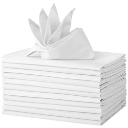 MZXcuin-Serviettes de Table en Coton pour ix, Décoration de Mariage, 46cm x 46cm, 12 Pièces