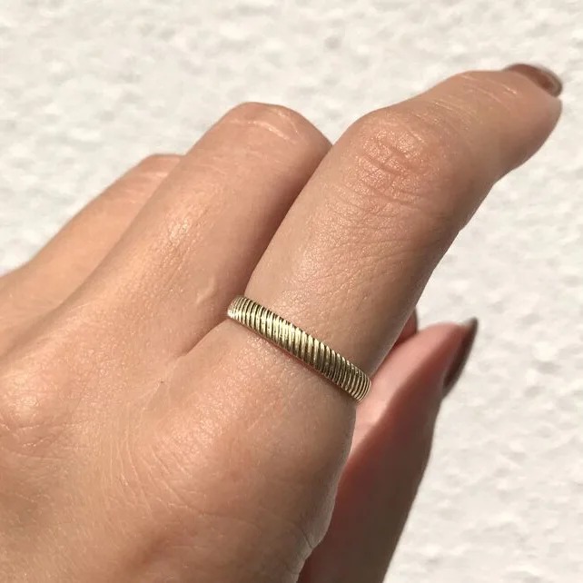 Celi French style Korean jewelry 925 sterling silver twill ring fashion minimalist niche ring 18k gold plating does not fade