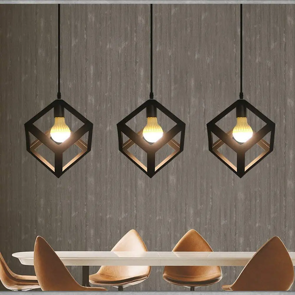 Retro luzes penduradas geométrico aninhado pendurado luz de ferro montagem embutida retro teto para baixo luz pingente lâmpada decoração casa