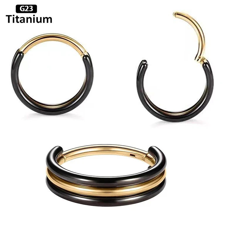 1PC Nose Piercing whole F136 Titanium Piercing Nose Septum Clicker 16G Piercing Earrings Nose rings Helix Piercing Body Jewelry