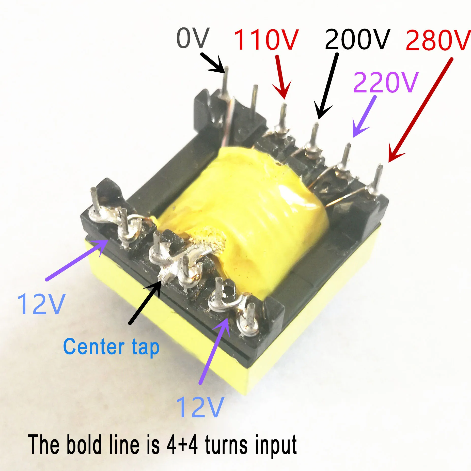 150W EC2828 High Frequency Inverter Step-up Transformer 12V to 110V 200V 220V 280V 150W