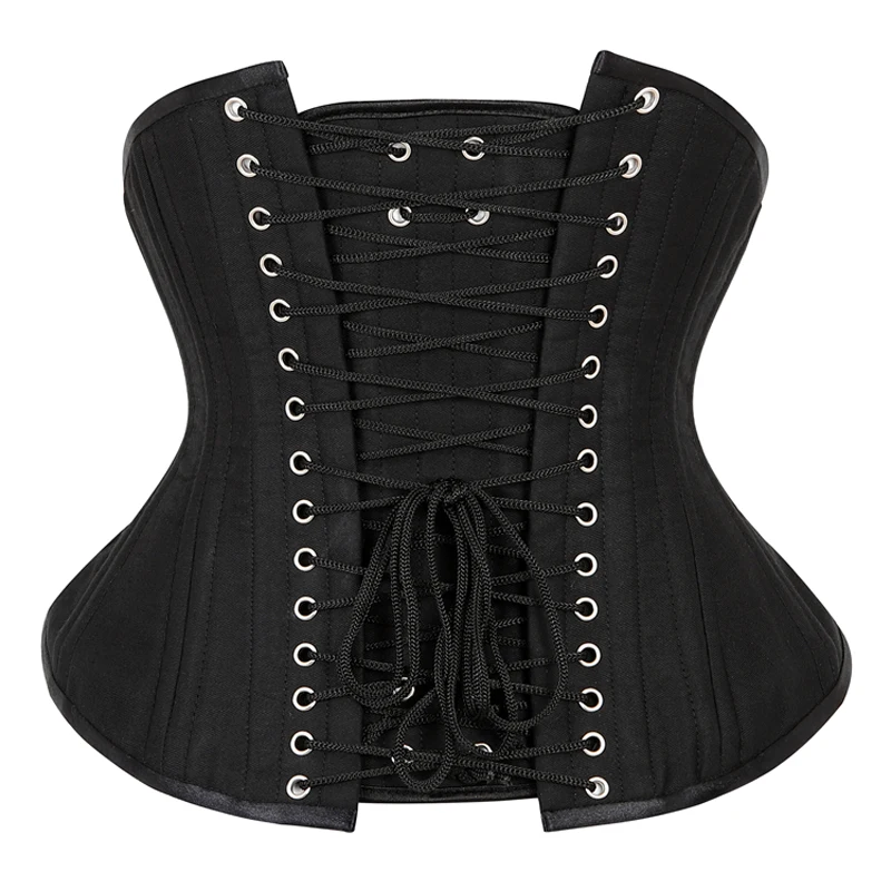 Women Double Steel Bone Waist Cincher Corset Waist Slimming Underbust Fajas Steampunk Accessories Femme XS-3XL Black Corset Tops