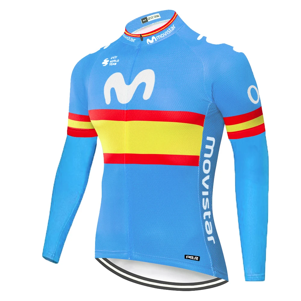 2023 cycling movistar Long Sleeve summer spring cycling Jersey Bike Bicycle Shirt cycling clothing MEN quick dry cycling wear