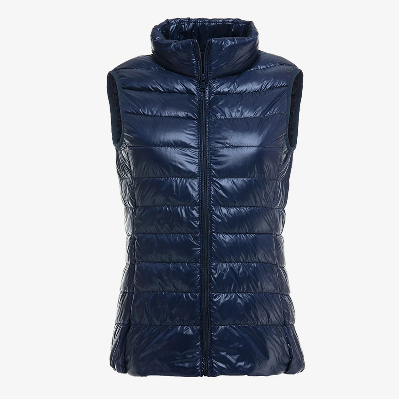 Women\'s Autumn Duck Down Warm Vest Sleeveless Stand Collar Portable Quilted Vests Female 2022 Winter Solid Casual Woman Jacket