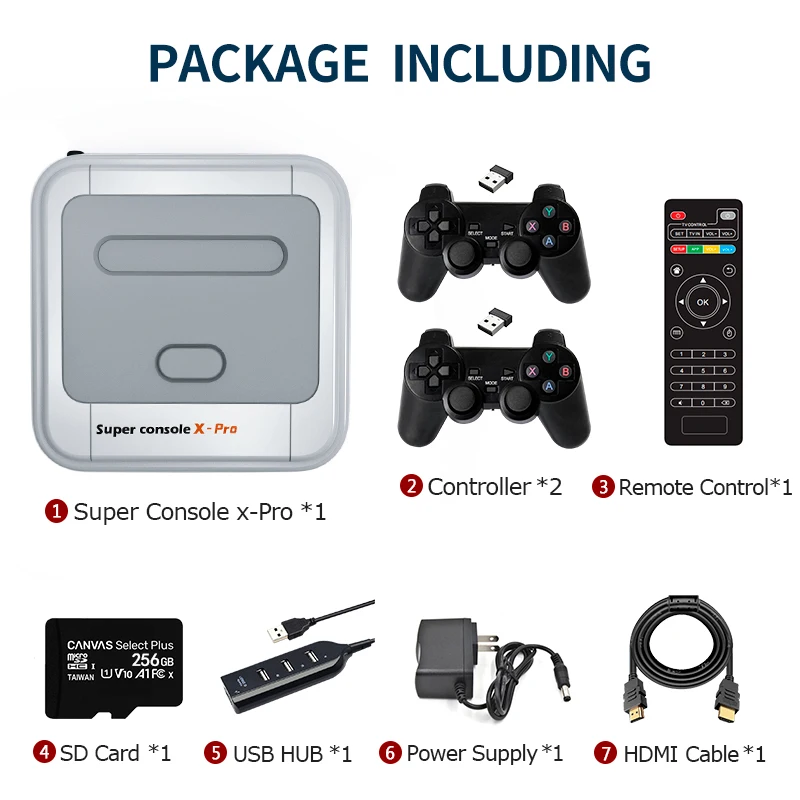 

Super Console X Pro Video Game Consoles Wifi 4K HD Mini TV Retro Game Player for PS1/DC/N64 With 50+ Emulators 50000+ Games