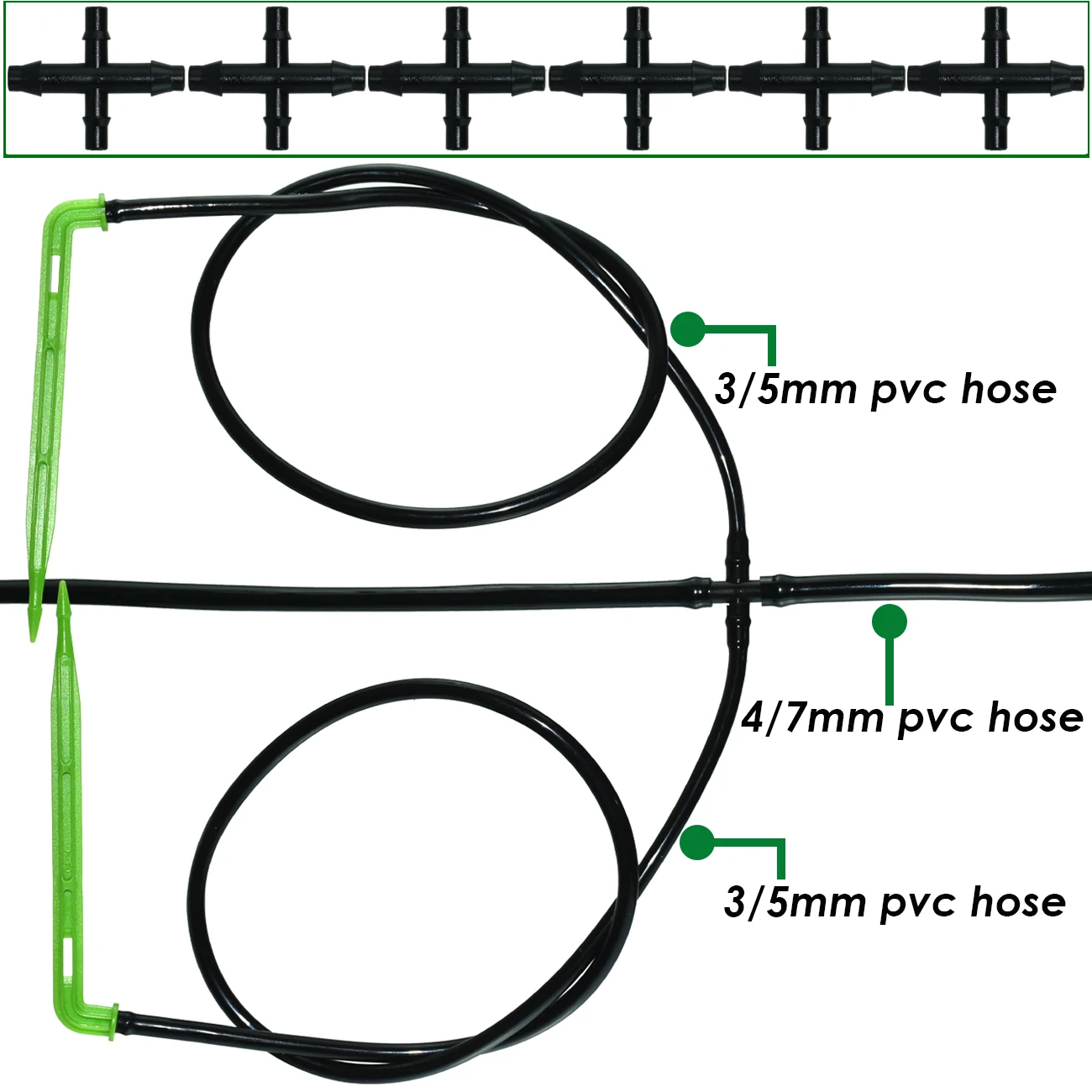 KESLA 50 sztuk 4/7mm do 3/5mm złącze węża skręt strzałka kroplówki Micro kroplówki nawadniania zestaw podlewanie ogrodu oszczędność kroplownik