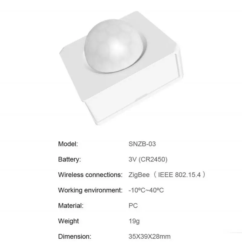 سونوف زيجبي محس حركة Pir كاشف الأشعة تحت الحمراء جسم الإنسان حركة التعريفي العمل مع Ewelink smartarts Ifttt المنزل الذكي