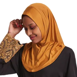 Ramadan One Piece Amira Hijab Muslim Women Ready Made Scarf Pull On Instant Headscarf Turban Niqab Full Cover Hat Islamic Female