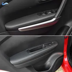 For Renault Kadjar 2016 2017 2018 Car Accessories Microfiber Leather Interior Door Armrest Panel Cover Sticker Trim 4pcs