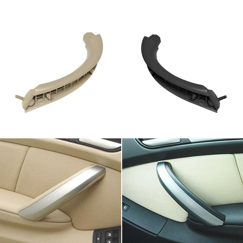 Car Inner Handle Interior Door Panel Pull Trim Cover Beige Black left Right For BMW X5 E53 1999-2006 Car Accessories 51418265078