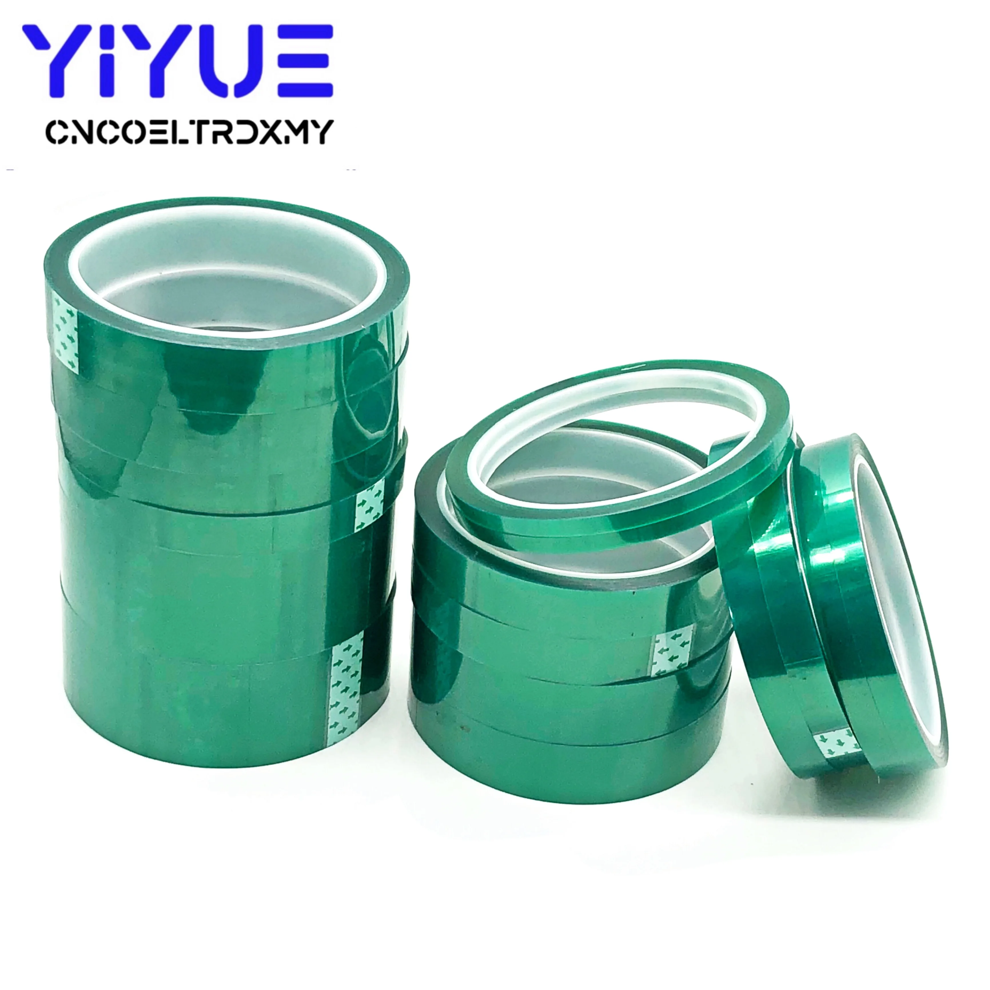 33M x 5/8/10/12/15/20/25MM Green High Temperature Resistant Tape Polyimide PET Tape For Electric Task/grills/powder coating